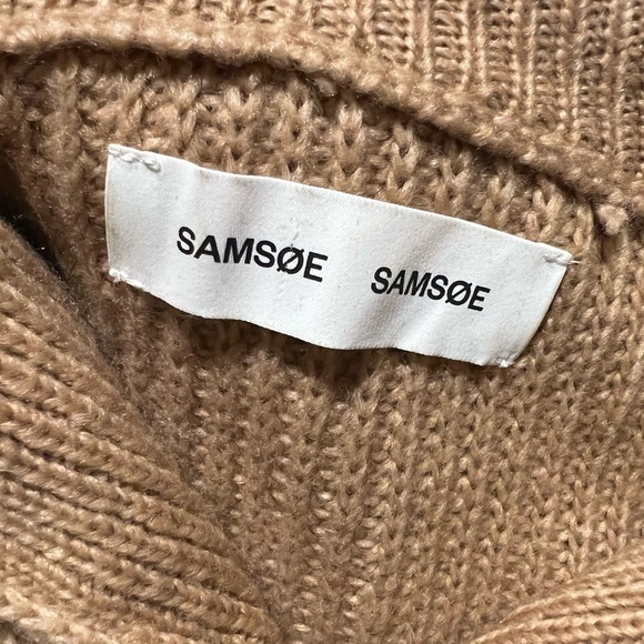 SAMSOE SAMSOE Cashmere Blend Knit Half Zip Tan Sz XXS (Oversized) - Picture 5 of 8
